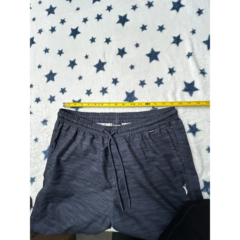 Hurley Mens Medium Black Athletic Shorts Drawstring Performance Active Gym